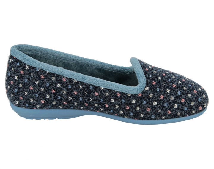 DB Nottingham Slipper für Damen, weite Passform