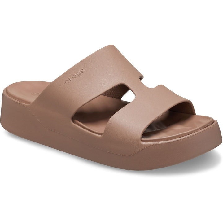 Crocs 209409 Getaway Plateau-Hausschuhe mit H-Riemen für Damen