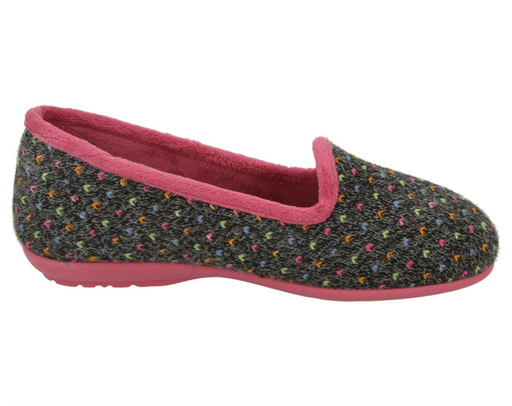 DB Nottingham Slipper für Damen, weite Passform