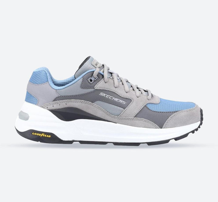 Skechers 237200 Global Jogger Sneakers für Herren, weite Passform, Grau/Blau