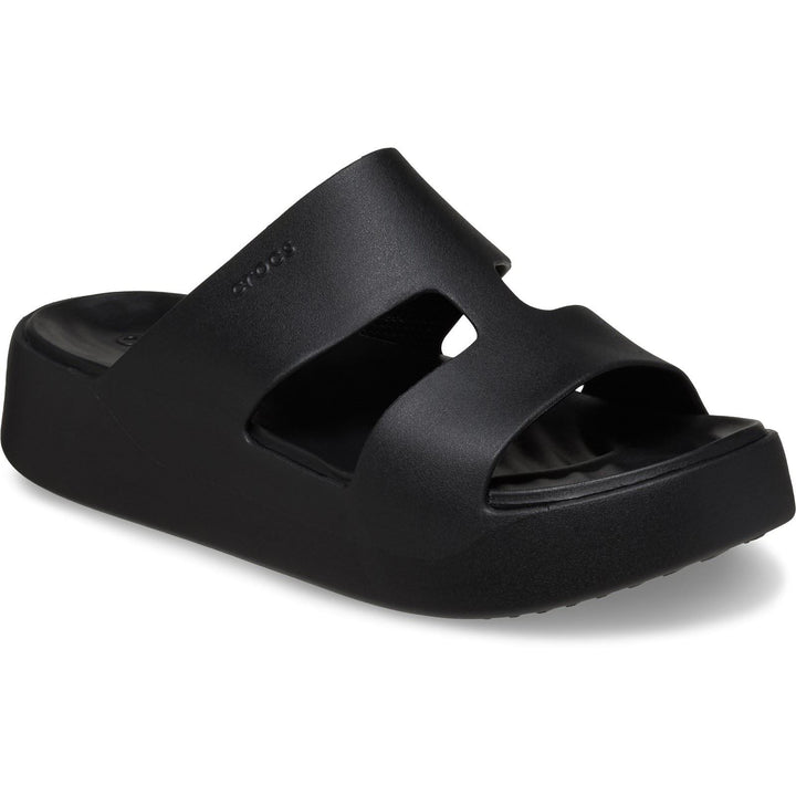 Crocs 209409 Getaway Plateau-Hausschuhe mit H-Riemen für Damen