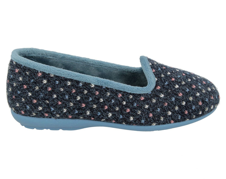 DB Nottingham Slipper für Damen, weite Passform
