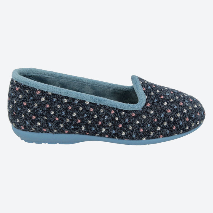 DB Nottingham Slipper für Damen, weite Passform