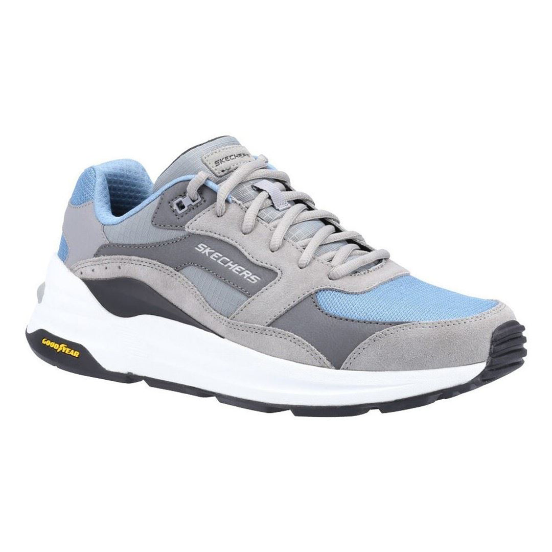 Skechers 237200 Global Jogger Sneakers für Herren, weite Passform, Grau/Blau