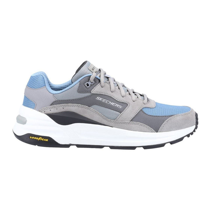 Skechers 237200 Global Jogger Sneakers für Herren, weite Passform, Grau/Blau