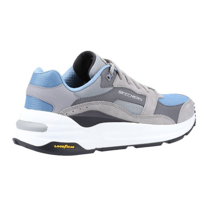 Skechers 237200 Global Jogger Sneakers für Herren, weite Passform, Grau/Blau