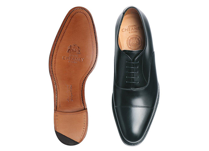 Herren-Oxford-Schuhe „Cheaney“ in Limettengrün mit weiter Passform