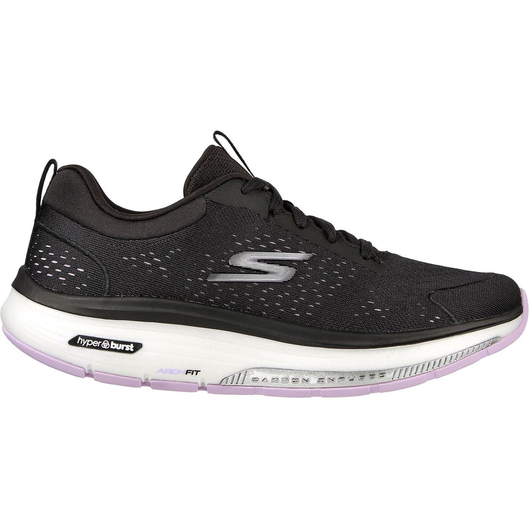 Women's Wide Fit Skechers 124933  Go Walk Workout Walker Sneakers - Black/Lavender