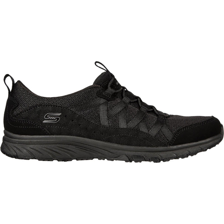 Women's Wide Fit Skechers 104281 Gratis Sport Live Golden Sneakers - Black