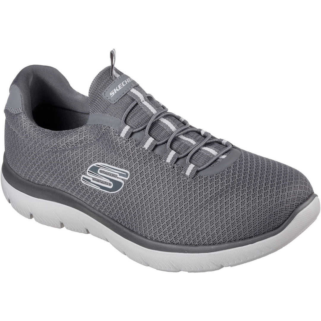 Men's Wide Fit Skechers 52811 Summits Slip On Sports Sneakers - Charcoal