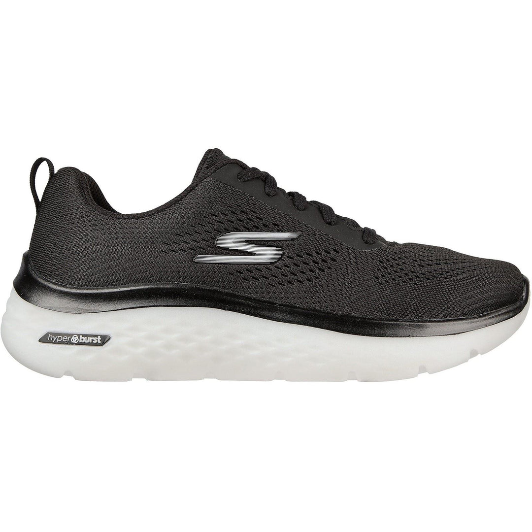 Women's Wide Fit Skechers 124578 GO walk Hyper Burst Sneakers - Black/White