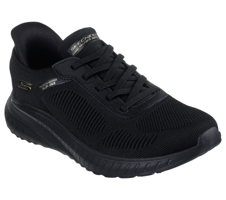 Women's Wide Fit Skechers 117483 Bobs Sport Squad Waves Sneakers