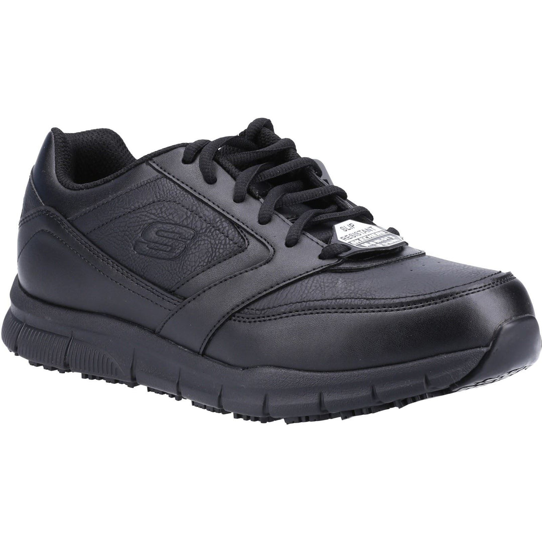 Men's Wide Fit Skechers 77156EC Nampa Occupational Sneakers - Black