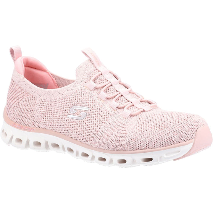 Women's Wide Fit Skechers 104198 Glide Step Grand Flash Sneakers - Rose