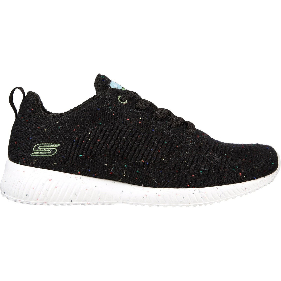 Women's Wide Fit Skechers 117282 Bobs Squad Reclaim Life Sneakers - Black