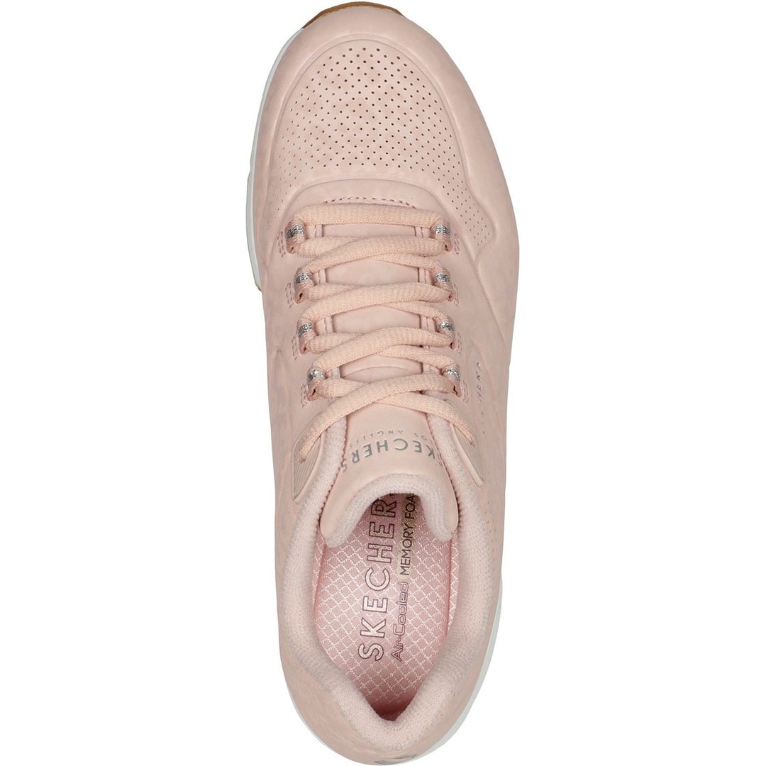 Women's Wide Fit Skechers 155642 Uno 2 In Kat Neato Sneakers - Blush