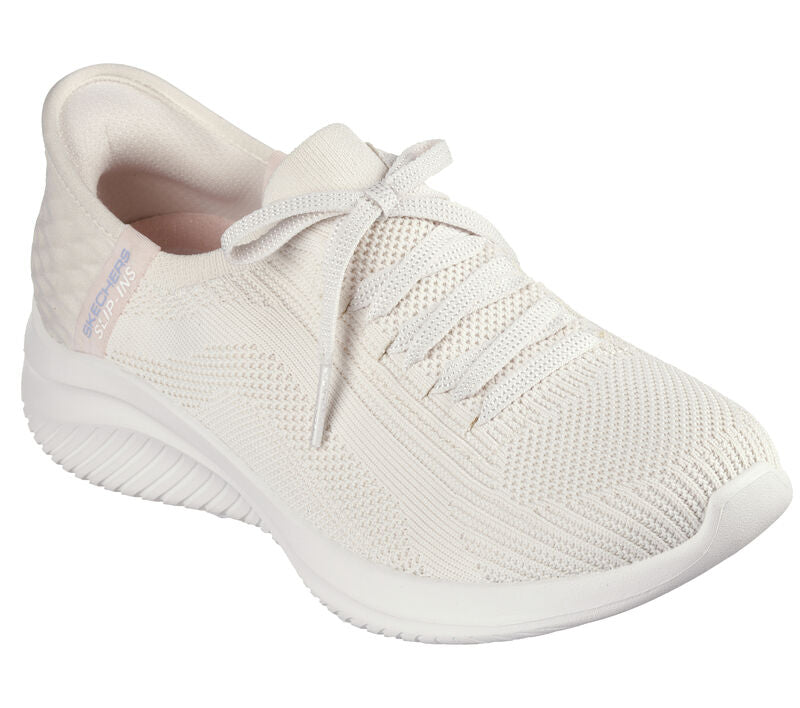 Women's Wide Fit Skechers 149710 Slip-ins Ultra Flex 3.0 Brilliant Sneakers - Natural