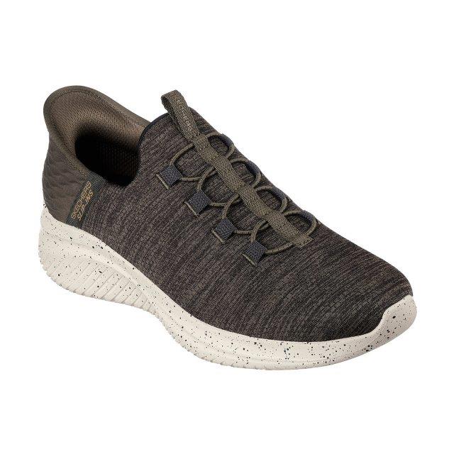 Men's Wide Fit Skechers 232452 Slip-ins Ultra Flex 3.0 Right Away Walking Sneakers - Olive