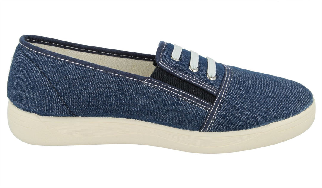 Womens Wide Fit DB Coup Canvas