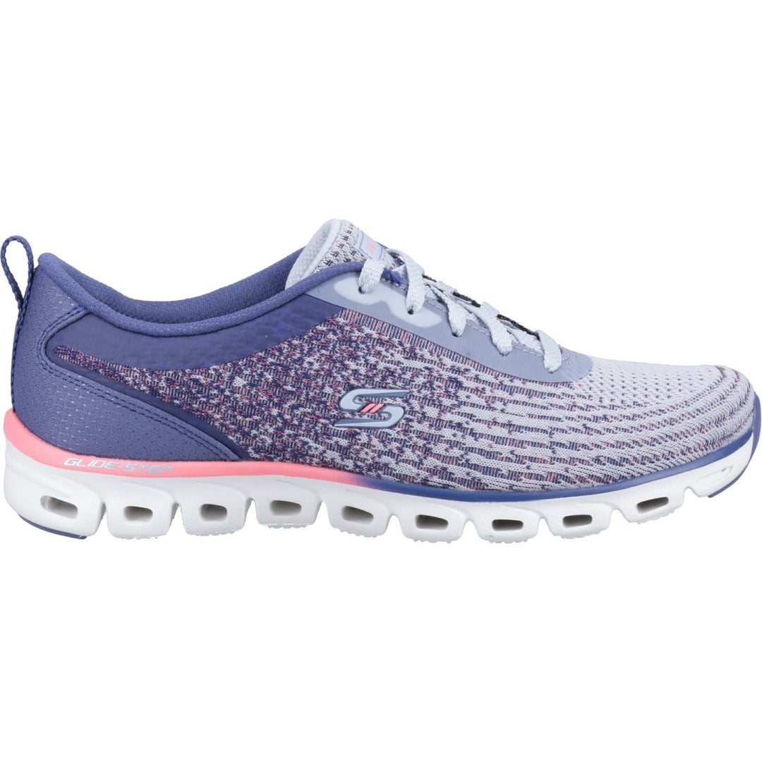 Women's Wide Fit Skechers 104325 Glide-Step Head Start Sneakers