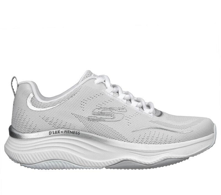 Women's Wide Fit Skechers 149837 D'lux Fitness Pure Glam Sneakers