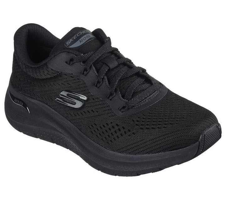 Women's Wide Fit Skechers 150051 Arch Fit 2.0 Big League Sneakers - Black