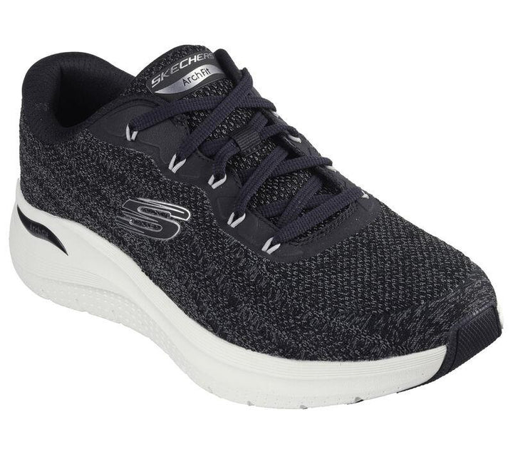 Men's Wide Fit Skechers 232701 Arch Fit 2.0 Road Wave Walking Sneakers - Black