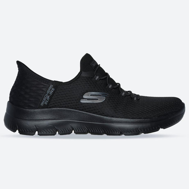 Women's Wide Fit Skechers 150123 Slip-ins Summits Diamond Dream Sneakers - Black