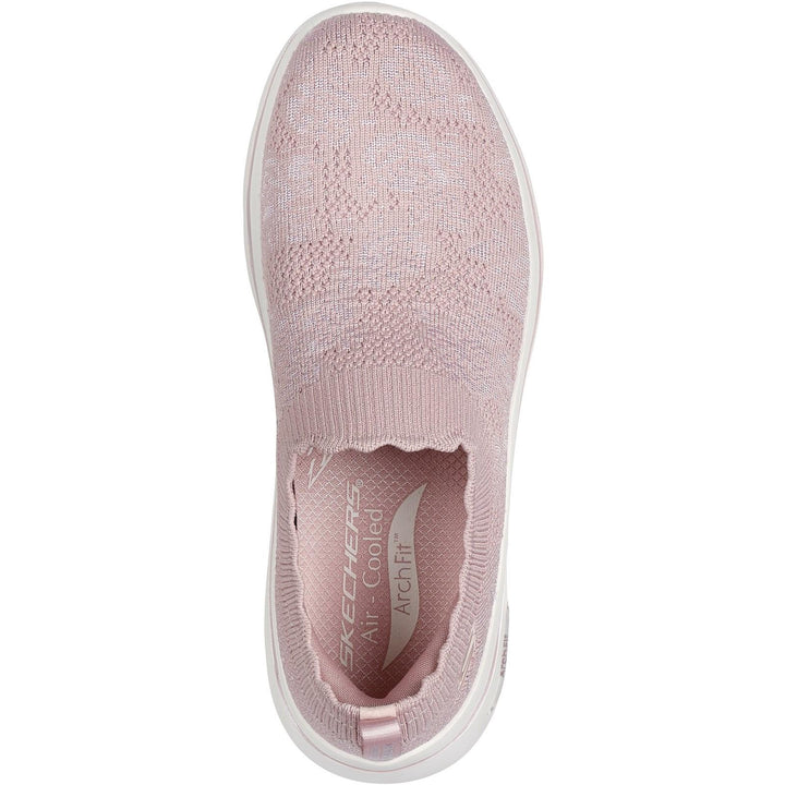 Women's Wide Fit Skechers 125329 Go Walk Arch Fit 2.0 Rosa Linda Sneakers