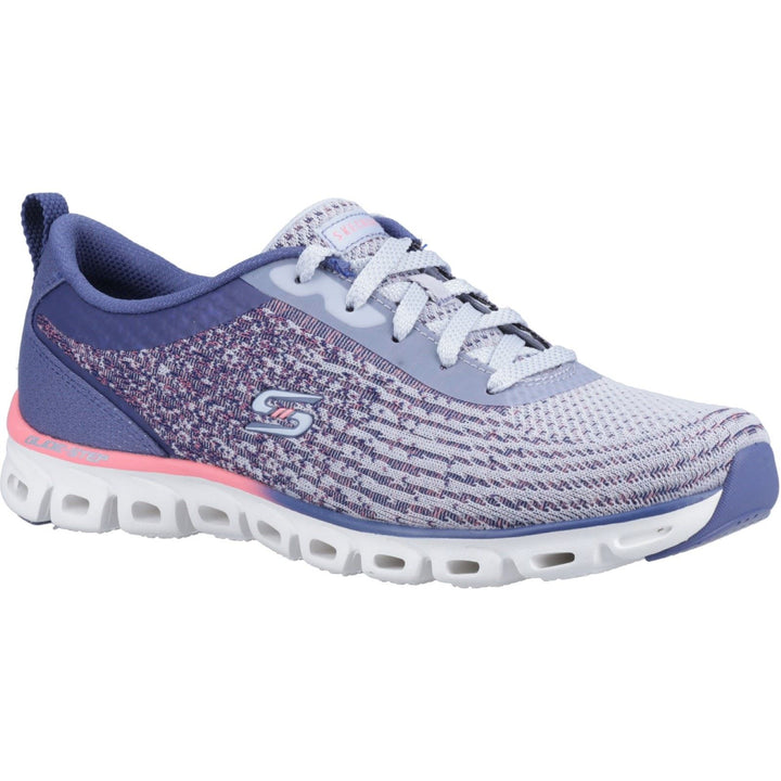 Women's Wide Fit Skechers 104325 Glide-Step Head Start Sneakers