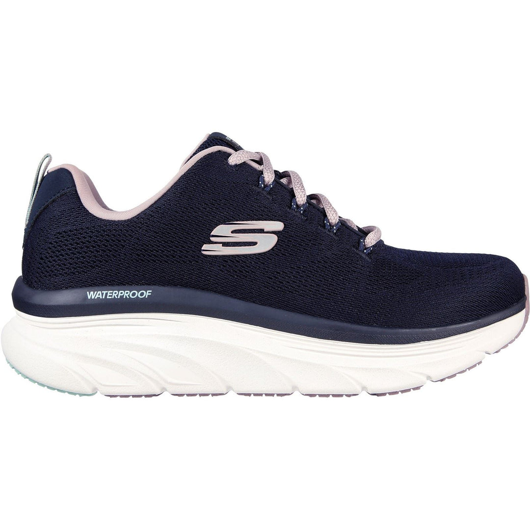 Women's Wide Fit Skechers 149810 D'Lux Walker Get Oasis Sneakers - Navy/Lavender