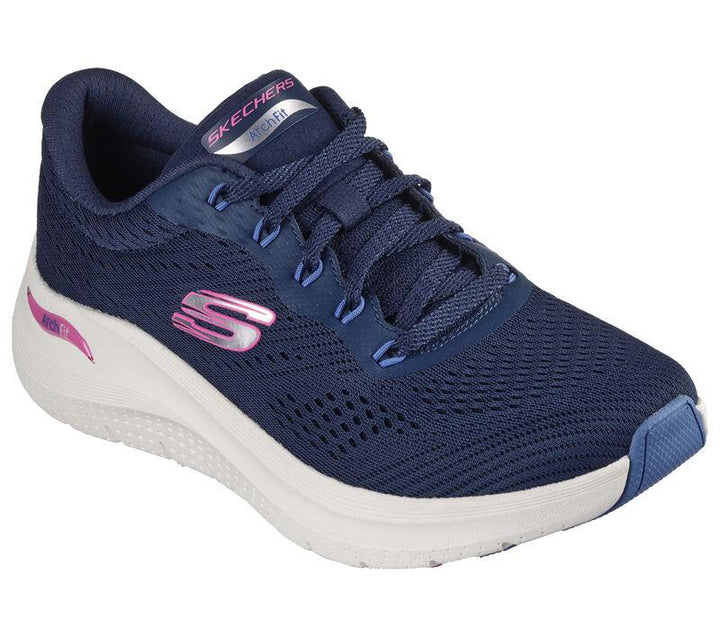 Women's Wide Fit Skechers 150051 Arch Fit 2.0 Big League Sneakers