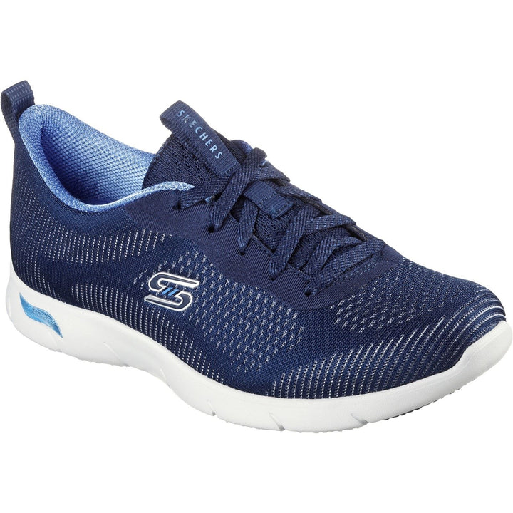 Women's Wide Fit Skechers 104390 Arch Fit Refine Classy Doll Sneakers -Navy