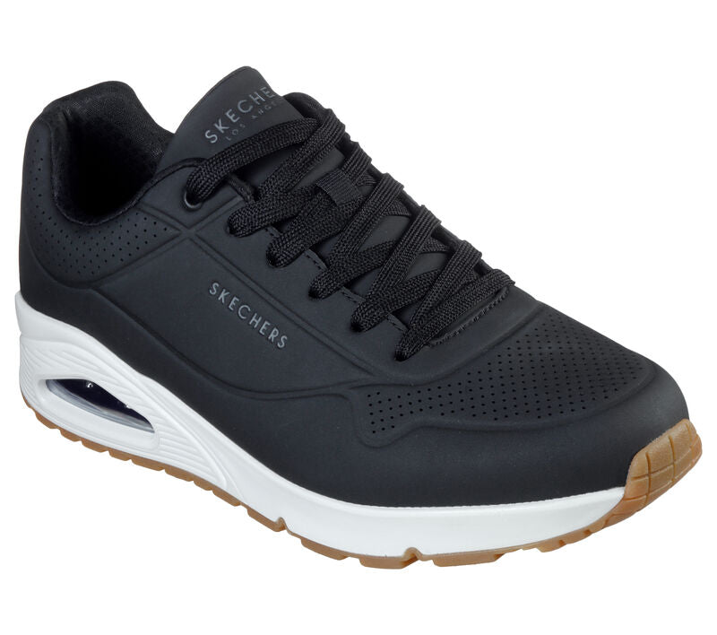 Men's Wide Fit Skechers 52458 Uno - Stand On Air Walking Sneakers