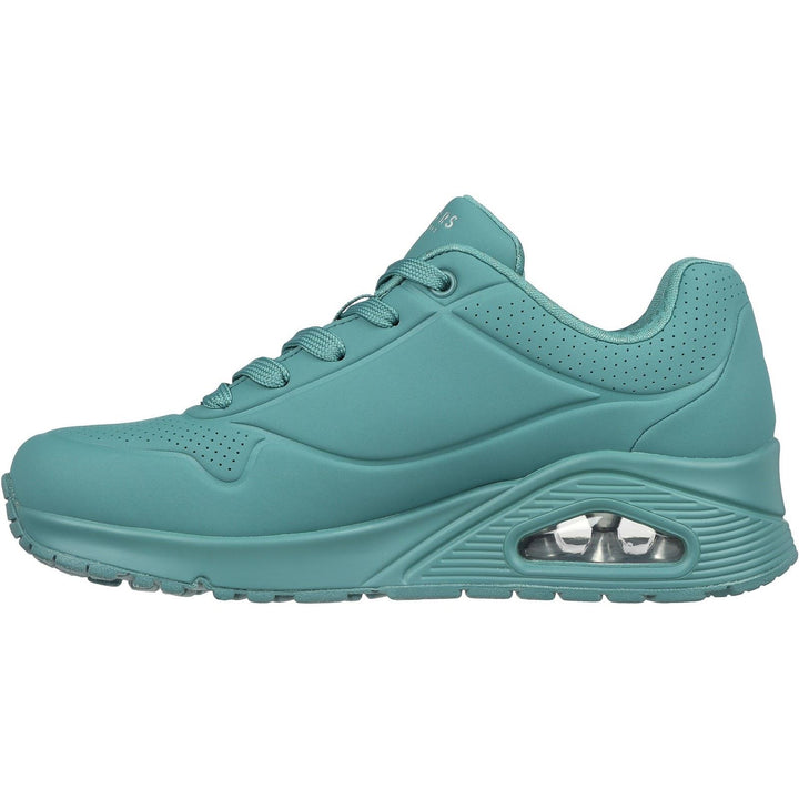 Women's Wide Fit Skechers 73690 Uno Stand On Air Sports Sneakers - Teal