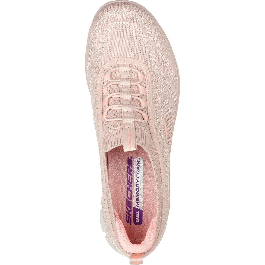 Women's Wide Fit Skechers 104307 Glide Step Flex Good Dream Sneakers - Light Pink