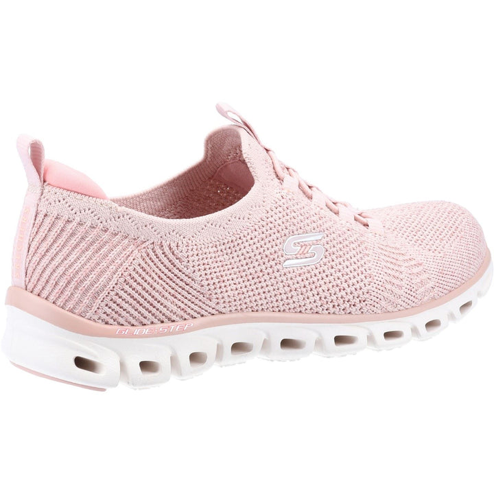 Women's Wide Fit Skechers 104198 Glide Step Grand Flash Sneakers - Rose