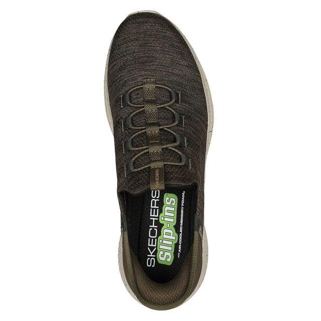 Men's Wide Fit Skechers 232452 Slip-ins Ultra Flex 3.0 Right Away Walking Sneakers - Olive