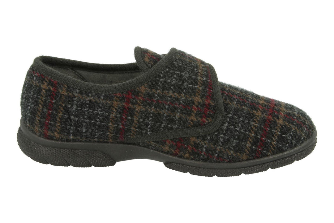 Mens Wide Fit DB Tartan Slippers