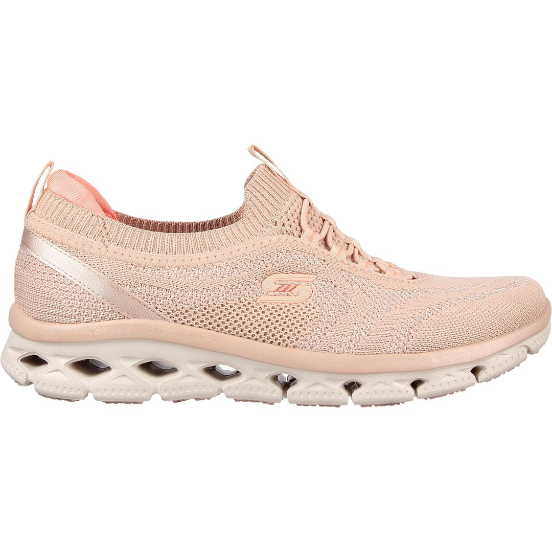 Women's Wide Fit Skechers 104307 Glide Step Flex Good Dream Sneakers - Light Pink