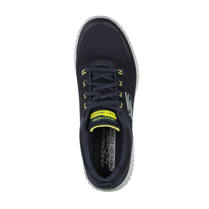 Men's Wide Fit Skechers 232212 Elite Flex Prime Take Over Sports Sneakers - Navy/Yellow