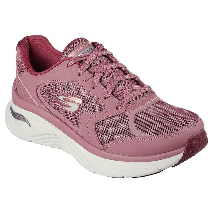 Women's Wide Fit Skechers 149686 Relaxed Fit Arch Fit D'lux Sneakers - Mauve