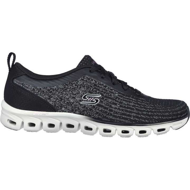 Women's Wide Fit Skechers 104325 Glide-Step Head Start Sneakers -  Black