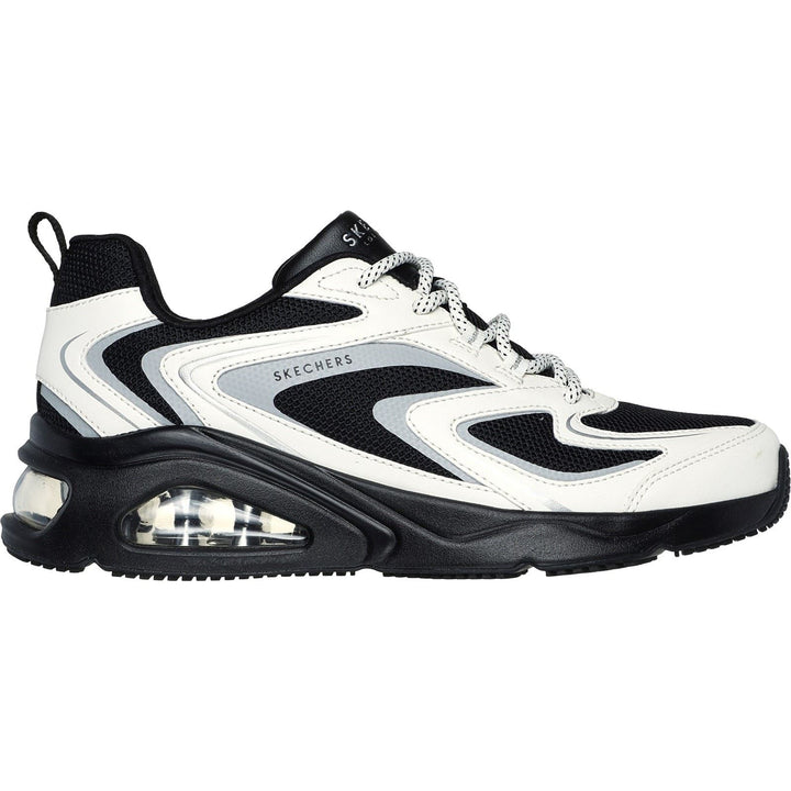 Women's Wide Fit Skechers 177424 Tres Air Uno Street Fl Air Sneakers -  Black/White