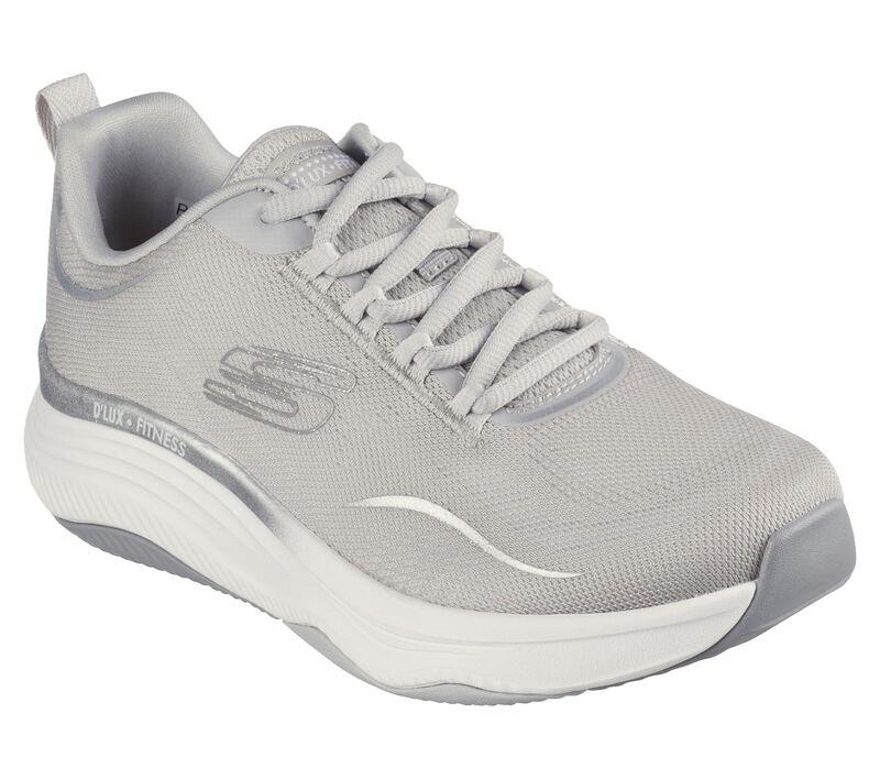 Women's Wide Fit Skechers 149837 D'lux Fitness Pure Glam Sneakers