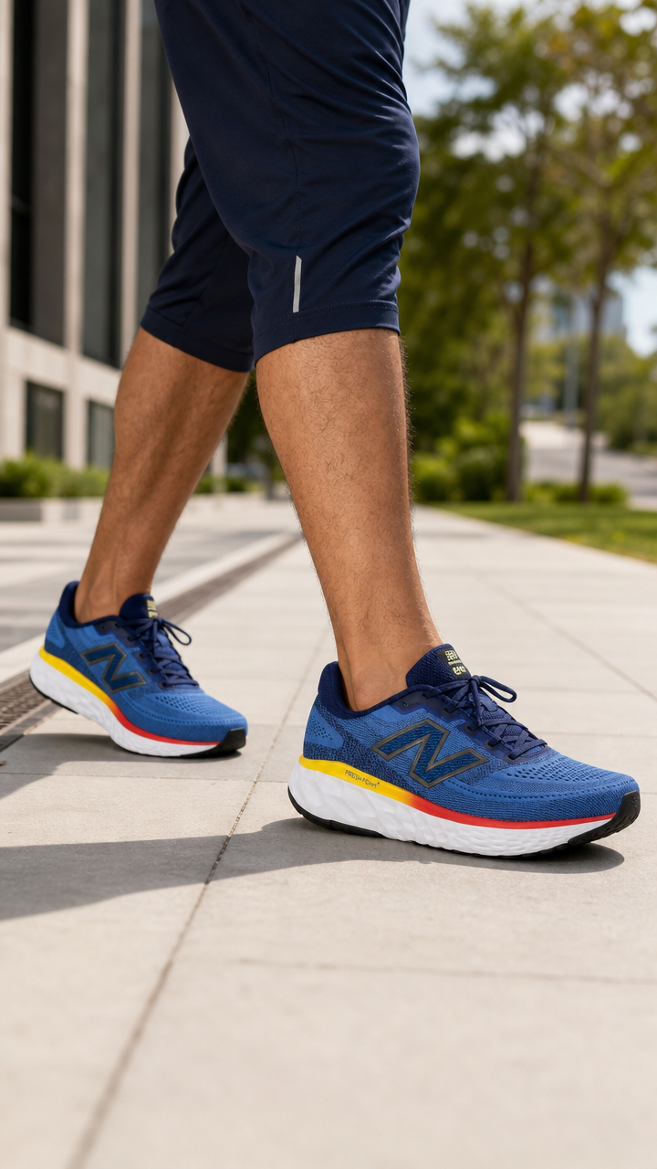 Men's Wide Fit New Balance MEVOZLH4 Walking/Running Sneakers - Fresh Foam