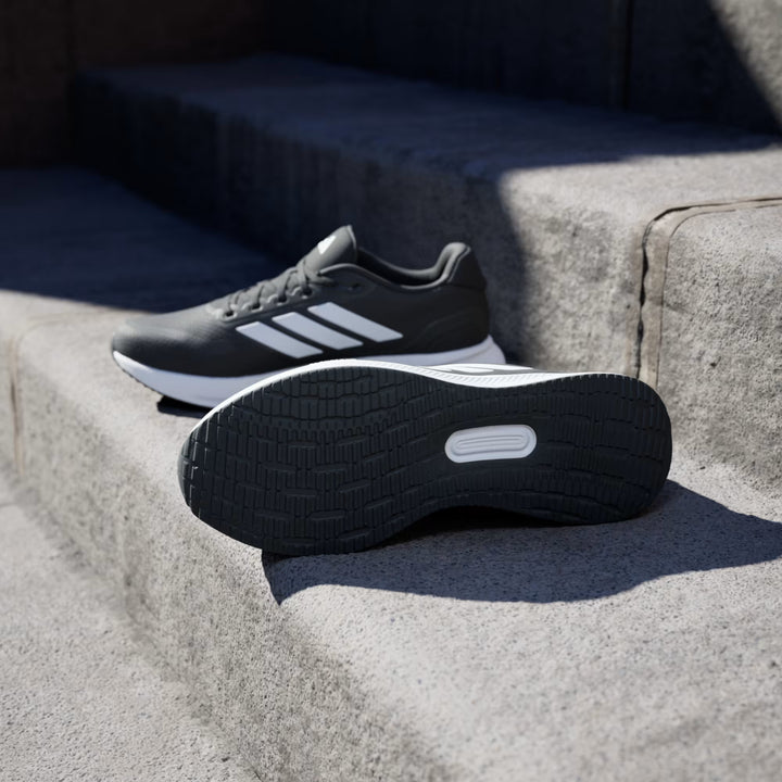 Men's Wide Fit Adidas Runfalcon 5 Walking/Running Sneakers - Black/White