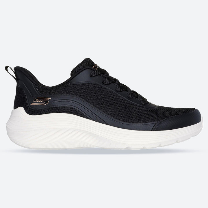 Women's Wide Fit Skechers 117483 Bobs Sport Squad Waves Still Wading Sneakers