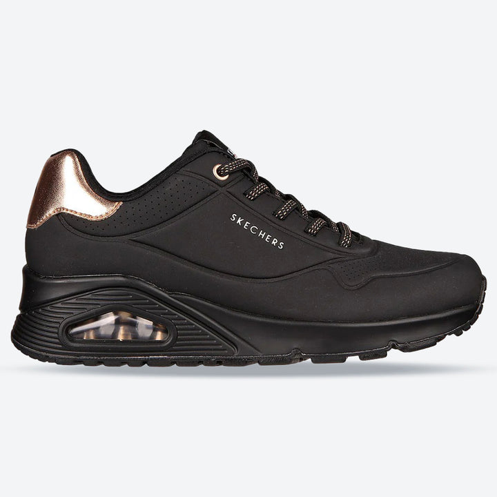 Women's Wide Fit Skechers Uno 155196W Shimmer Away Sneakers