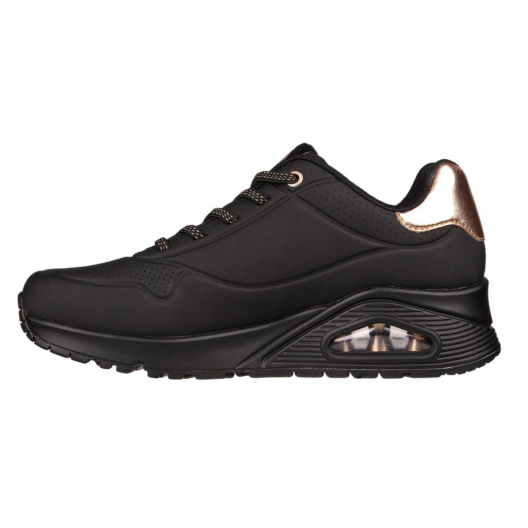 Women's Wide Fit Skechers Uno 155196 Shimmer Away Sneakers